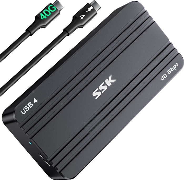 SSK HE-C401 Externes Gehäuse für M.2 NVMe SSD, USB4