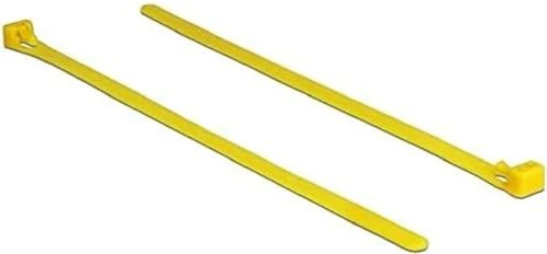 DeLOCK Kabelbinder wiederverwendbar, hitzebeständig, 7.5mm, 200mm, gelb, 100 Stück