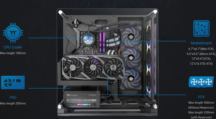 Thermaltake Core P3 TG Pro, schwarz, Glasfenster