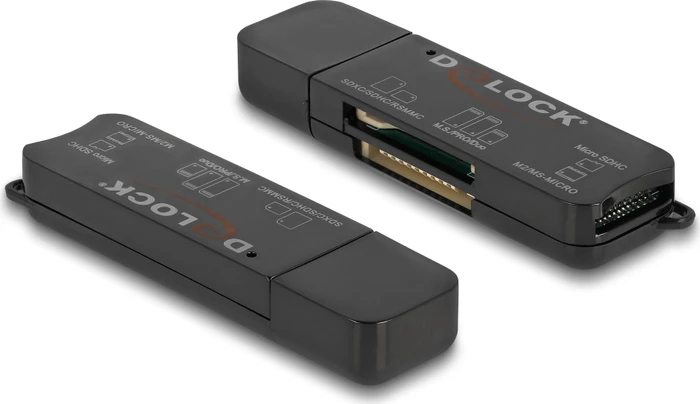 DeLOCK Card Reader für ür SD / Micro SD / MS Speicherkarten, USB-A 3.0 [Stecker]