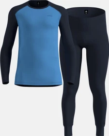 Odlo Active Warm Base Layer Set dark sapphire/azure blue (Herren)