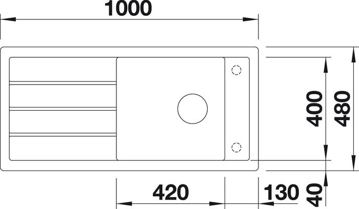 Blanco Mevit XL 6 S Einbau Becken reversibel mit Ablauffernbedienung perlgrau