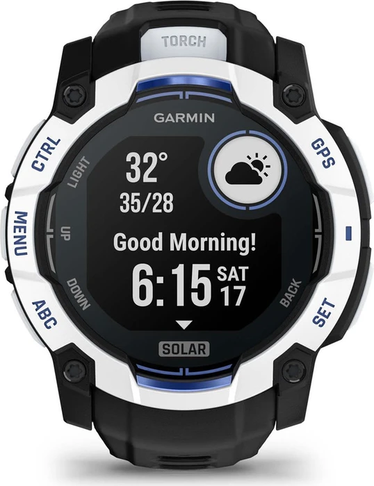 Garmin Instinct 3 Solar 50mm whitestone/black-bolt blue