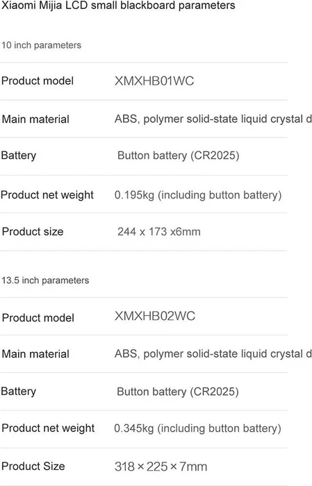 Xiaomi Mijia LCD Writing Tablet 10", weiß