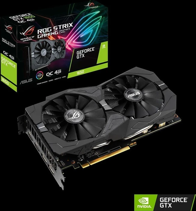 ASUS ROG Strix GeForce GTX 1650 OC, ROG-STRIX-GTX1650-O4G-GAMING, 4GB GDDR5, 2x HDMI, 2x DP