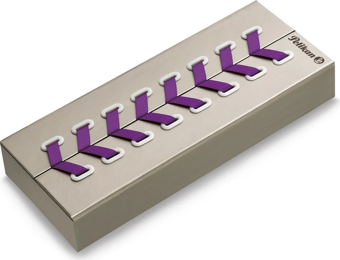 Pelikan Souverän M600 violett/weiß, rechte Hand, fein, Geschenkbox