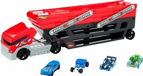 Mattel Hot Wheels Mega-Truck mit 4 Autos