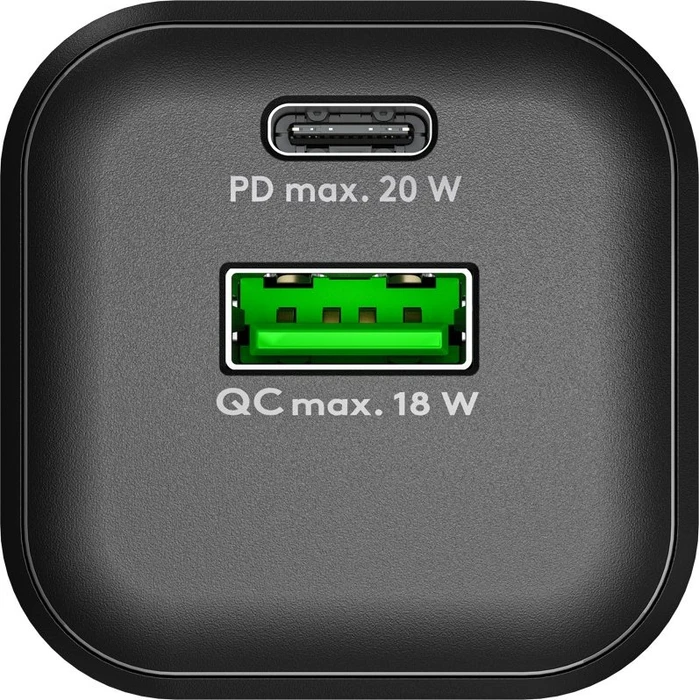 Wentronic Goobay USB-C PD GaN Dual-Schnellladegerät Nano 20W schwarz