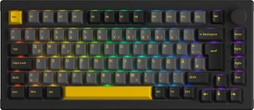 Akko 5075S, Black & Gold, LEDs RGB, hot-swap, V3 Pro Cream Yellow, USB, DE