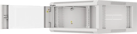 Lanberg WFFA Series 19" Rack Wandschrank 4HE, hängend, Flatpack, Glastür, IP20, RAL 7035, 600mm tief