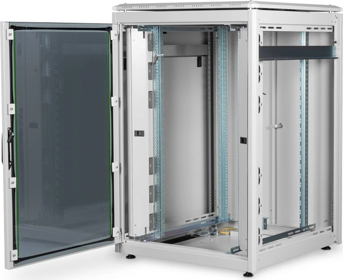 Digitus Professional Unique Serie Serverschrank 22HE, Sicherheitsglastür, IP2X, grau, 800mm tief