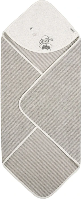 Sterntaler Badetuch Schaf Stanley 80x80cm grau gestreift