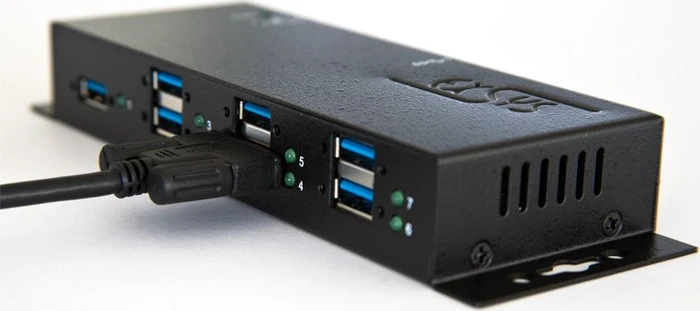 Exsys Industrial Wallmount USB-Hub, 7x USB-A 3.0, USB-B 3.0 [Buchse]