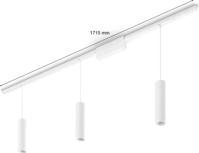 Philips Hue White and Color Ambiance Basis Perifo Schienensystem für die Decke gerade mit 3 Pendelleuchten weiß