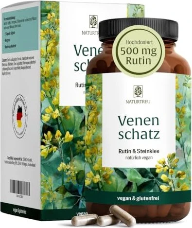 Naturtreu Venen Schatz Rutin Steinklee Komplex Kapseln, 120 Stück