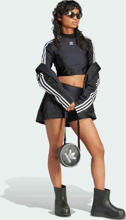 adidas 3-Streifen Cropped Shirt langarm schwarz (Damen)