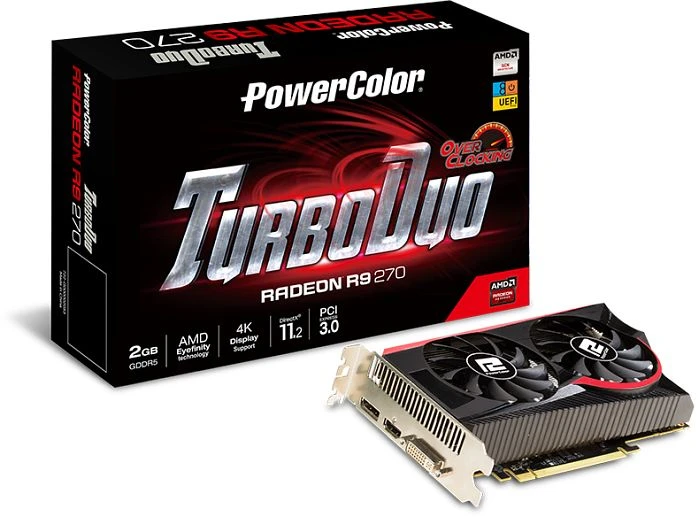 PowerColor Radeon R9 270 TurboDuo OC, 2GB GDDR5, DVI, HDMI, DP