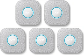 Google Nest Protect (Batterie, 2. Generation), 5er-Pack, Brandmelder