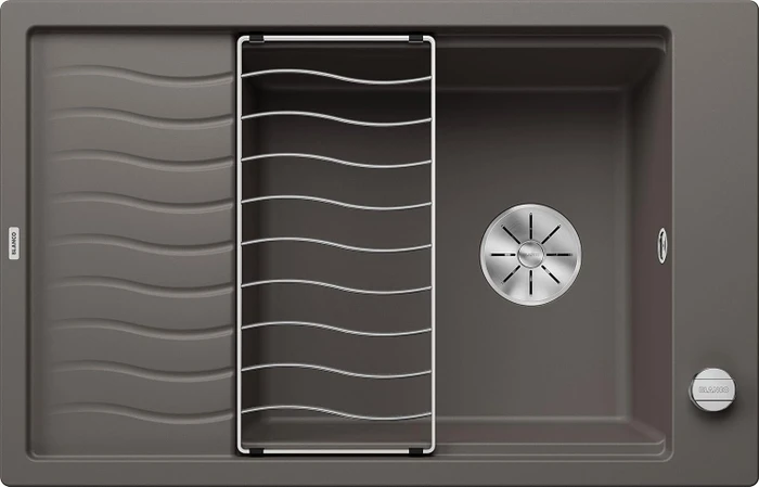 Blanco Elon XL 6 S InFino Becken reversibel mit Ablauffernbedienung vulkangrau