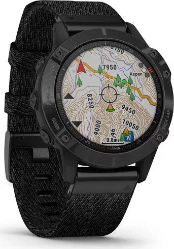 Garmin Fenix 6 Sapphire black dlc/heathered red nylon