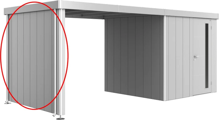 Biohort Seitenwand für Neo 2A-2D Seitendach silber-metallic