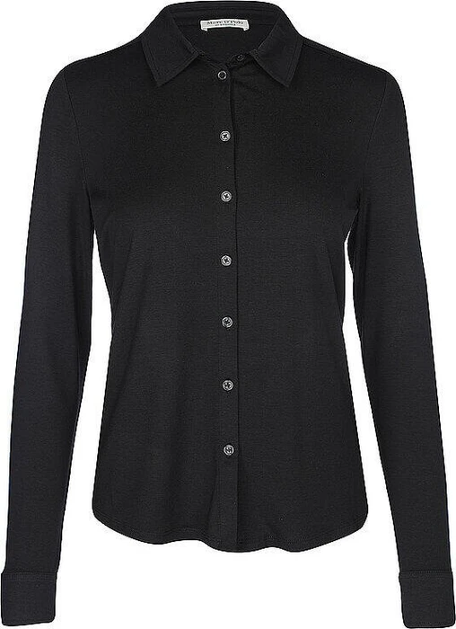 Marc O'Polo Regular Jersey Lenzing Ecovero Hemd langarm schwarz (Damen)