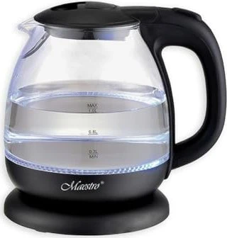 Maestro MR-055 1l Glas-Wasserkocher schwarz