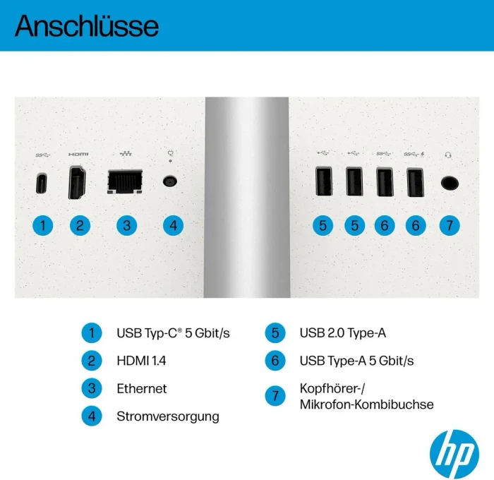 HP All-in-One 24-ct2054ng, Starry White, Ryzen AI 5 340, 16GB RAM, 1TB SSD