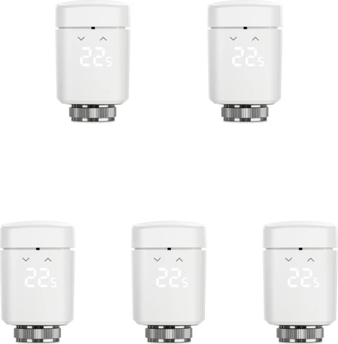 Eve Thermo 2020 (4. Generation/Apple Home) Heizkörperthermostat, Heizungssteuerung, 5er-Pack