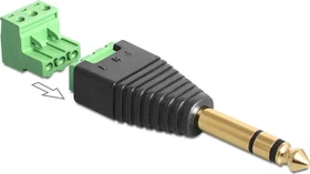 DeLOCK 6.35mm Klinke [Stecker] auf 3-Pin-Terminalblock Adapter (65460)