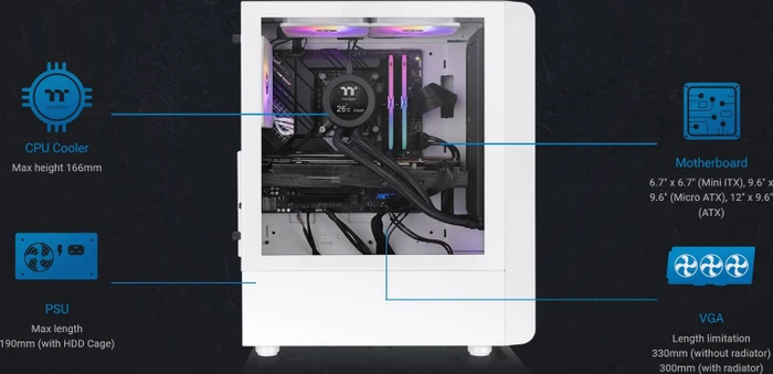 Thermaltake S200 TG Snow, weiß, Glasfenster