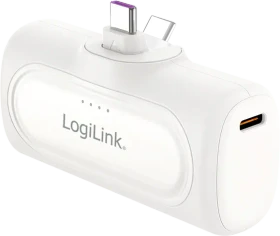 LogiLink Powerbank 2x USB-C 5000mAh weiß