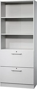 Hammerbacher HR-Schrank 5OH V7300, Relinggriff, grau/grau, Aufbewahrungskombination