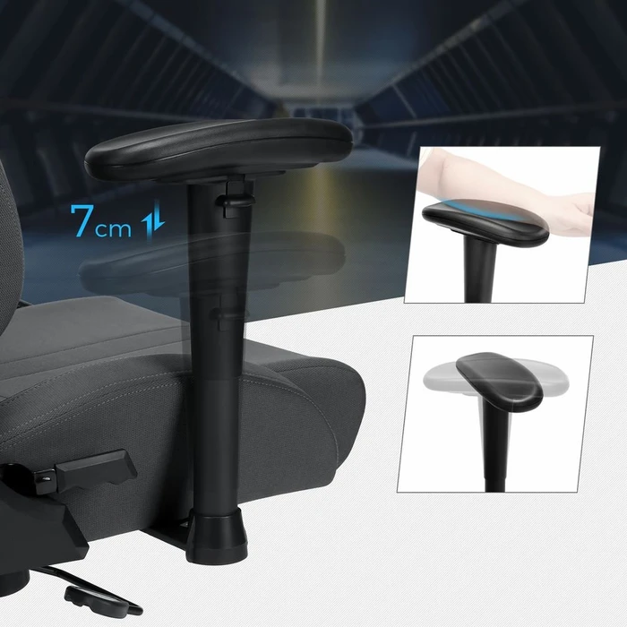 Songmics Gamingstuhl, grau/schwarz