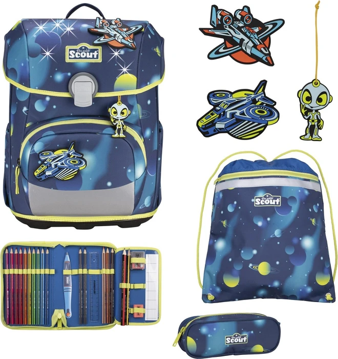 Scout Neo LED Planets Schultaschen-Set, 4-tlg.