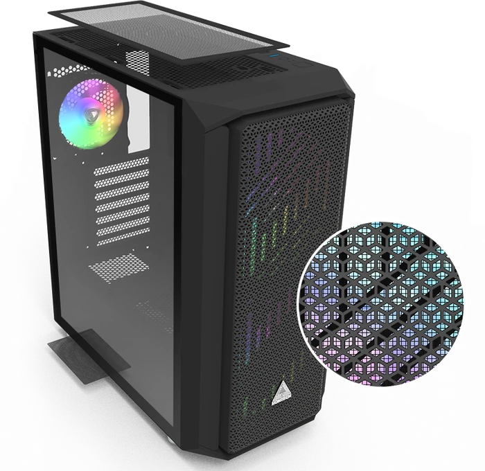 Montech Air X, schwarz, Glasfenster