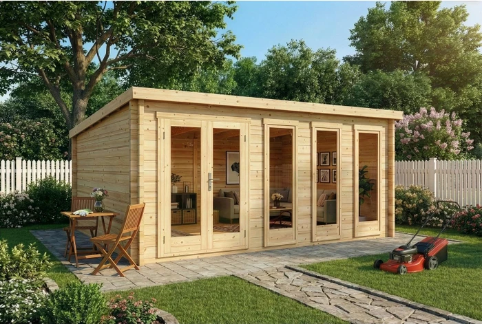Alpholz Gartenhaus Atrium D 600x625cm natur