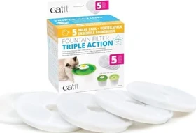 Catit dreifach wirkender Ersatzfilter für Trinkbrunnen mit Blume , 5er-Pack, 3l