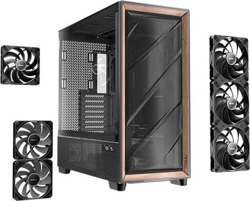 Antec Flux Pro, schwarz/braun, Glasfenster