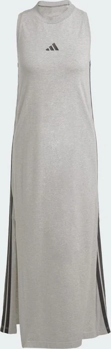 adidas Essentials 3-Streifen Long Racerback Kleid medium grey heather/black (Damen)