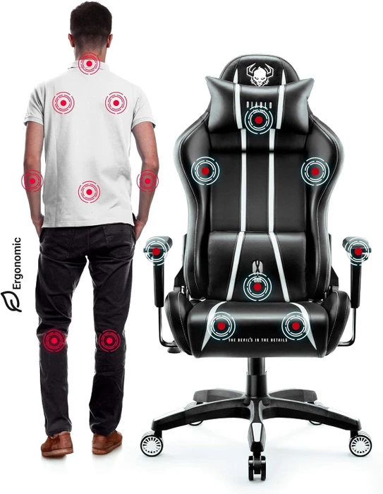 Diablo Chairs X-One 2.0 Normal Gamingstuhl, schwarz/weiß