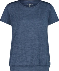 CMP Stretch Jersey Funktionsshirt kurzarm schwarz/blau melange (Damen)