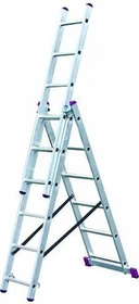 Krause Corda Alu 3-tlg. Teleskop-Mehrzweckleiter, 3x 9 Stufen