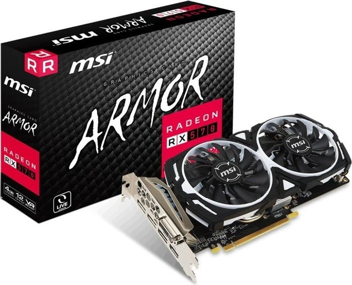 MSI Radeon RX 570 Armor 4G, 4GB GDDR5, DVI, HDMI, 3x DP