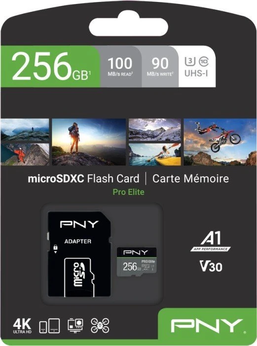 PNY Pro Elite R100/W90 256GB Kit, UHS-I U3, A1, Class 10