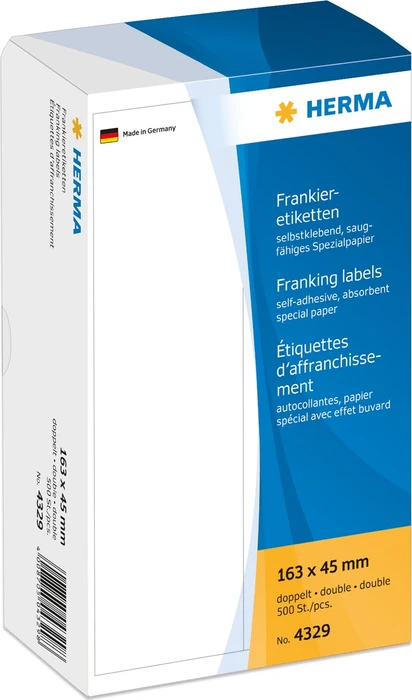 Herma Frankieretiketten, 163x45mm, weiß, 250 Blatt (500 Etiketten)
