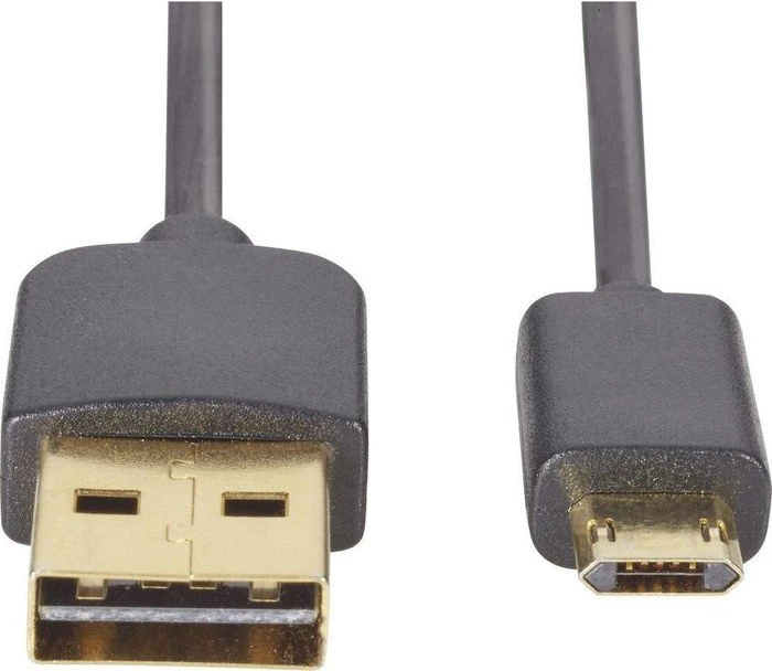 Renkforce USB-A 2.0/USB 2.0 Micro-B Anschlusskabel mit Wende-Stecker, 1m