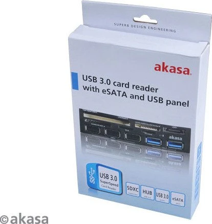 Akasa Internal Multi-Slot-Cardreader, USB 3.0 19-Pin Stecksockel [Stecker]