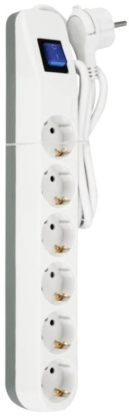 REV Ritter ICE Steckdosenleiste mit Schalter, 6-fach, 1.4m, weiß