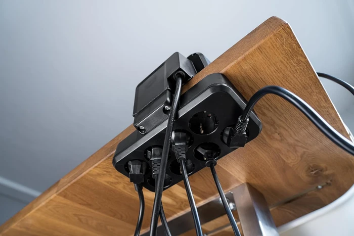 Brennenstuhl estilo Duplex Tischsteckdosenleiste mit Schalter, 10-fach, 1x USB-A/1x USB-C, 2m, silber/schwarz